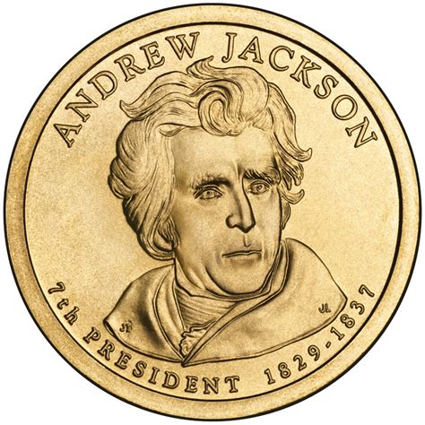 Andrew jackson dollar coin value - Sovereign coin backed by the United States government with a face value of $1.00. Andrew Jackson (March 15, 1767 - June 8, 1845) was the seventh President of the United States (1829 - 1837). He was military governor of Florida in 1821 and commanded the American forces at the Battle of New Orleans in 1815. 